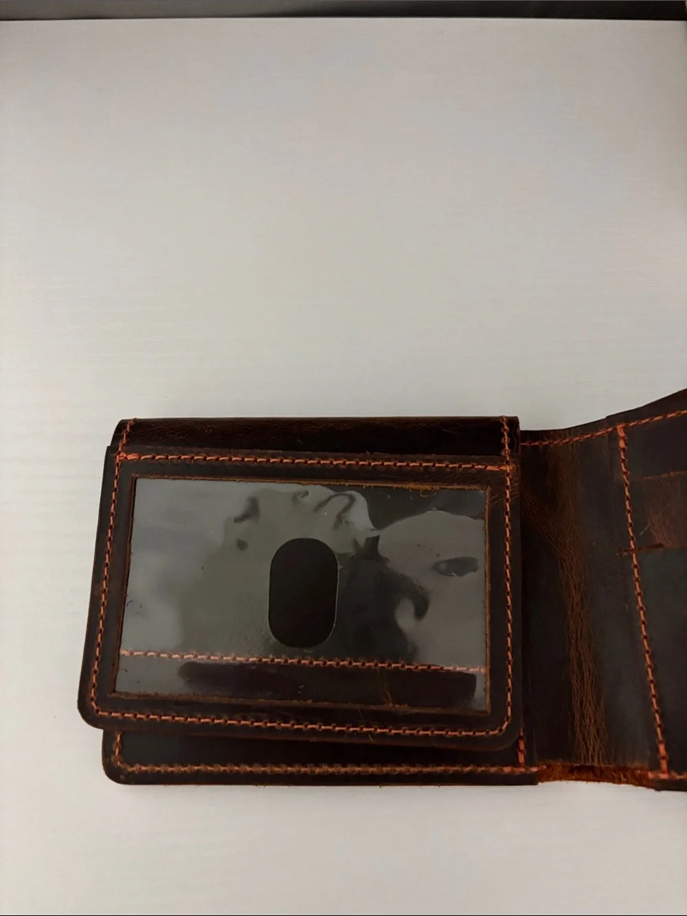 Hanks Leather Goods Powell Bison Bifold with ID Window Fold Over Wallet